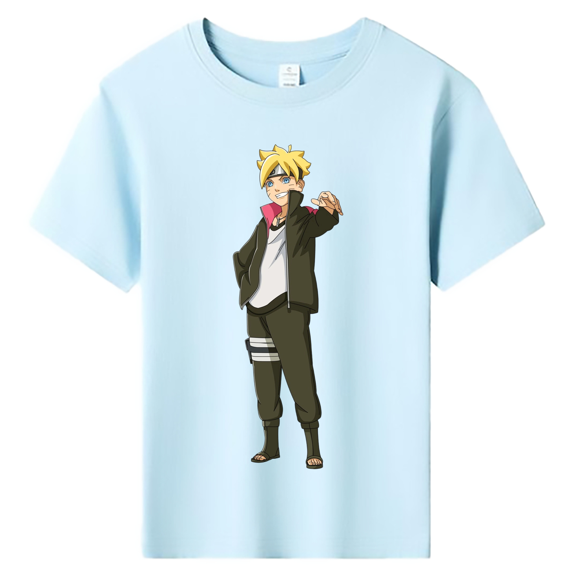 （画像用） NARUTO -ナルト- うずまき ボルト Uzumaki Boruto 綿100％キッズTシャツ（フロントプリント）
